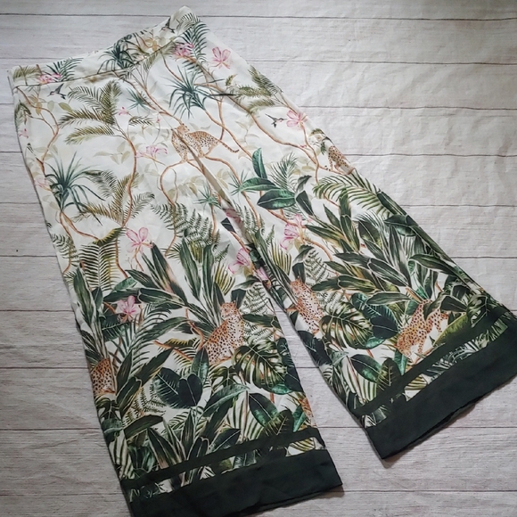 H&M Tropical Print Wide-Leg Palazzo Pants - Picture 1 of 9
